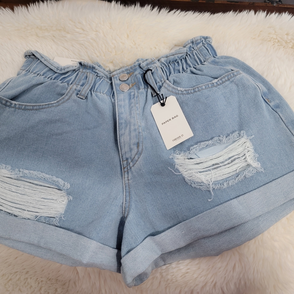 Forever 21 Blue Jean Shorts Distressed Casual